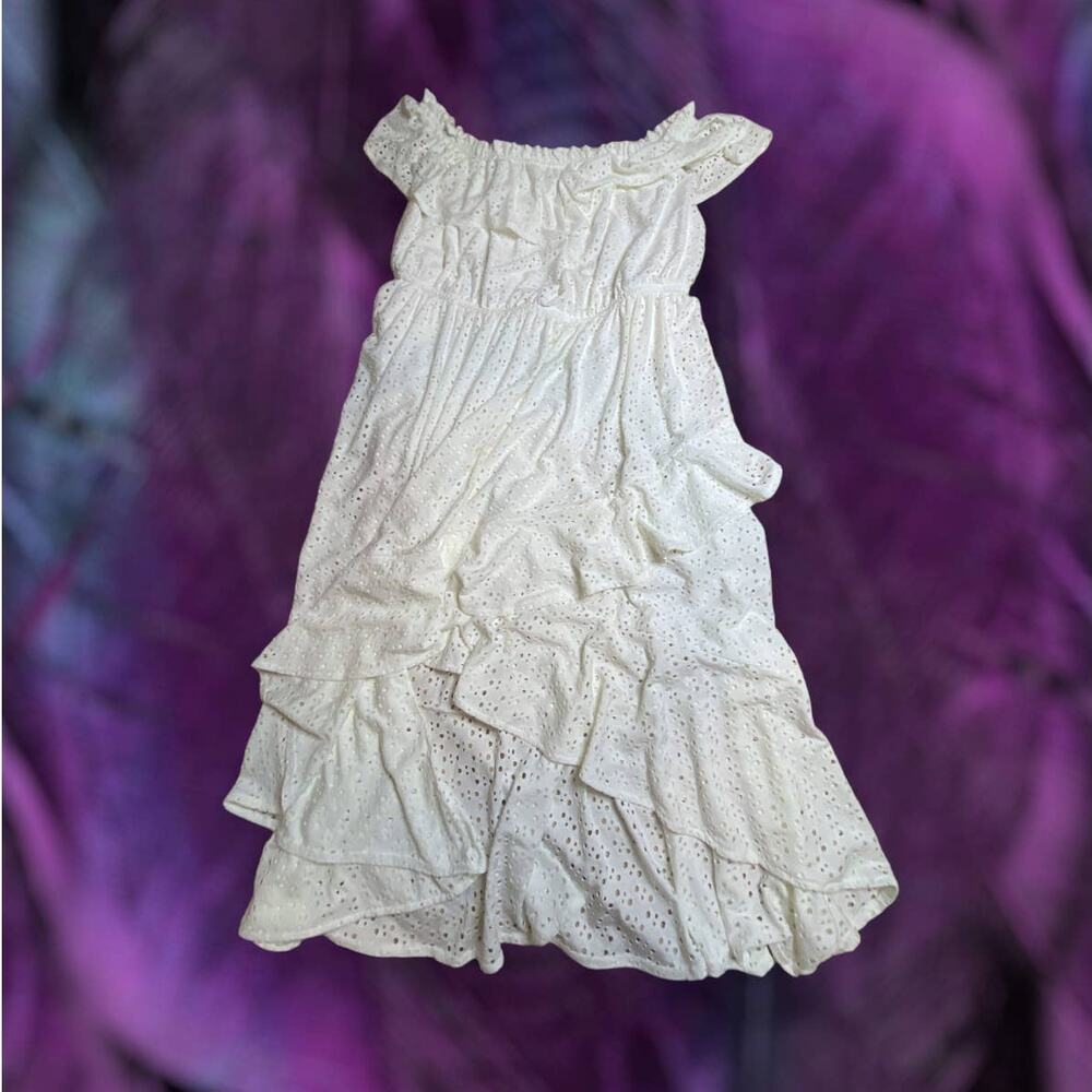 Lane Bryant NWT White Eyelet Off The Shoulder High Low Midi Dress Size 22/24P